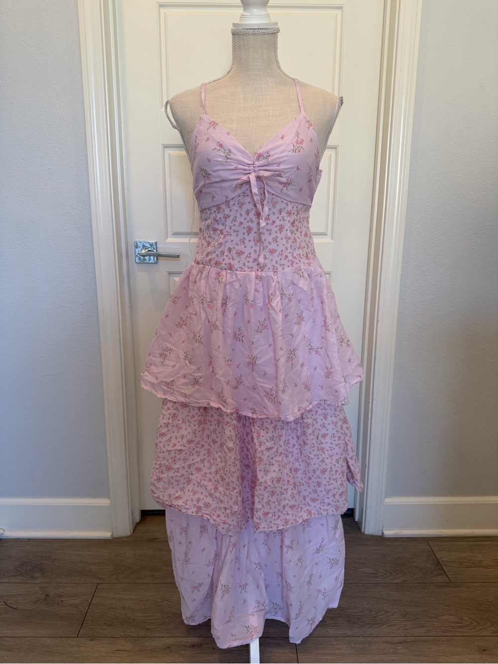 Pink Floral Tiered Sundress